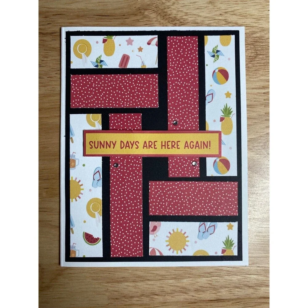 Handmade Summer Blank Greeting Card A2 & Envelope